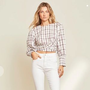 Veronica Beard NYLA PLAID WRAP TOP